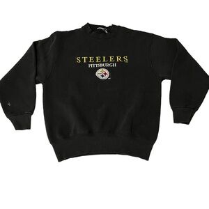 Vtg NFL Pittsburgh Steelers Football Black Sweatshirt Men’s Size Medium 90s
